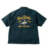 BEN DAVIS レーサーレトロ刺繍ワーク半袖シャツ ダークグリーン