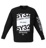 SY32 by SWEET YEARS ミラノロゴ長袖Tシャツ ブラック