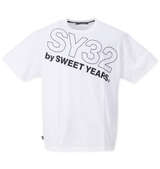 SY32 by SWEET YEARS スラッシュビッグロゴ半袖Tシャツ ホワイト