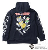 TOM and JERRY ニットフリースプリントフルジップパーカー ネイビー