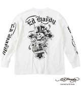 Ed Hardy 天竺プリント長袖Tシャツ オフホワイト