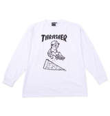 THRASHER PIZZA長袖Tシャツ ホワイト