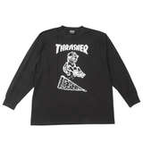 THRASHER PIZZA長袖Tシャツ ブラック