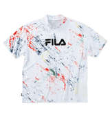 FILA GOLF モックネック柄半袖シャツ ホワイト