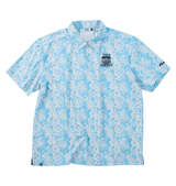 FILA GOLF COOL AIR遮熱メッシュボタニカルプリント半袖シャツ サックス