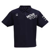 MOVESPORT SUNSCREEN鬼鹿の子半袖ポロシャツ ネイビー