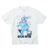 PSYCHO NATION サイコ×寝田ルネ ゲーマー半袖Tシャツ ホワイト