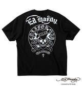 Ed Hardy 天竺プリントポケット付半袖Tシャツ ブラック×シルバー