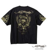 Ed Hardy 天竺刺繍&プリント半袖Tシャツ ブラック