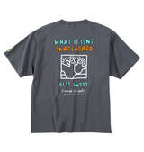 (What it isNt) 天竺プリント半袖Tシャツ チャコール