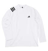 adidas golf COLD.RDYスリーストライプ長袖モックネックシャツ ホワイト