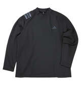 adidas golf COLD.RDYスリーストライプ長袖モックネックシャツ ブラック