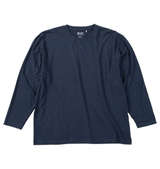 Mc.S.P オーガニックコットンクルーネック長袖Tシャツ ネイビー杢