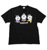 うさぎゅーん! プリント半袖Tシャツ ブラック