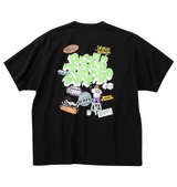 BEN DAVIS オーバーラップデザイン半袖Tシャツ ブラック