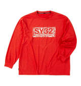 SY32 by SWEET YEARS ハートパターンボックスロゴ長袖Tシャツ レッド