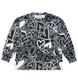 SY32 by SWEET YEARS グラフィックパターン長袖Tシャツ ブラックハート