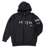 SY32 by SWEET YEARS ダンボールニットフルジップパーカー ブラック