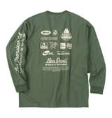 BEN DAVIS スポンサードプリント長袖Tシャツ グリーングレー