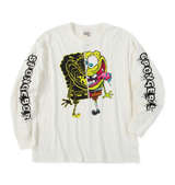 SPONGEBOB 天竺プリント長袖Tシャツ オフホワイト
