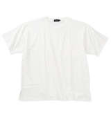 EL.FO 無地ポケット付タフ衿クルーネック半袖Tシャツ ホワイト