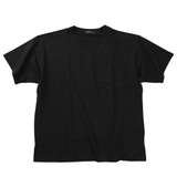 EL.FO 無地ポケット付タフ衿クルーネック半袖Tシャツ ブラック