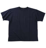 EL.FO 無地ポケット付タフ衿クルーネック半袖Tシャツ ネイビー