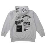 BEN DAVIS 裏毛マルチワッペンプルパーカー ミックスグレー