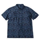 FILA GOLF ニットサッカーロゴプリント半袖シャツ ネイビー