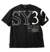 SY32 by SWEET YEARS ビッグロゴ半袖Tシャツ ブラック