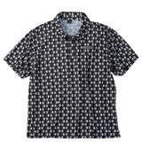 SY32 by SWEET YEARS グラフィック半袖ポロシャツ ブラック