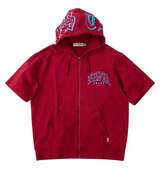 NESTA BRAND 半袖フルジップパーカー ボルドー