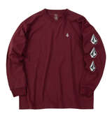 VOLCOM TRUE TO THIS長袖Tシャツ バーガンディ