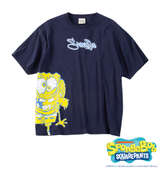 SPONGEBOB 天竺プリント半袖Tシャツ ネイビー