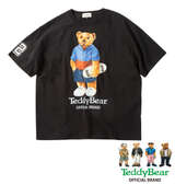 Teddy Bear 天竺プリント半袖Tシャツ ブラック