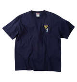 BEN DAVIS ワンポイントゴリラ刺繍接触冷感半袖Tシャツ ネイビー