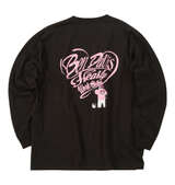 BEN DAVIS ハートスクリプトロゴ長袖Tシャツ ブラック