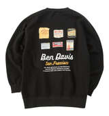 BEN DAVIS ラベルロゴクルーネックスウェット ブラック