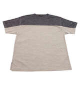 EL.FO DRYクルーネック切替半袖Tシャツ チャコール×ベージュ