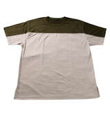 EL.FO DRYクルーネック切替半袖Tシャツ カーキ×ベージュ