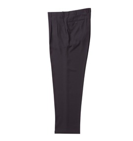  ウエストストレッチツータックパンツ ブラック