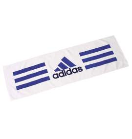 adidas スポーツタオル ホワイト×ネイビー