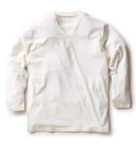 MARTINI HEAT Vネック九分袖丈Tシャツ オフホワイト