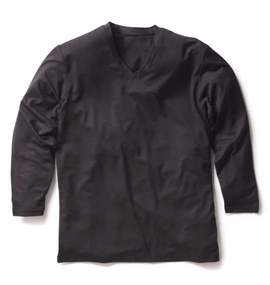 MARTINI HEAT Vネック九分袖丈Tシャツ ブラック