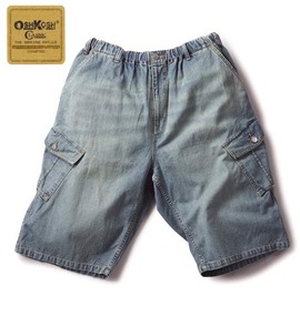 OSHKOSH デニムイージーカーゴハーフパンツ ブルー