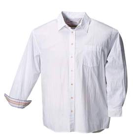 NEW THREE シャツ ホワイト(釦:オレンジ)