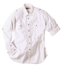 KANSAI JEANS ロールアップシャツ ホワイト