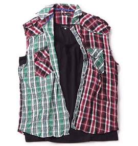 Armee Francaise ノースリーブシャツ+タンクセット グリーン×レッド
