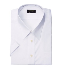 MANCHES レギュラーカラーシャツ(半袖) ホワイト