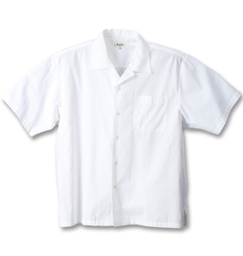  オープン半袖シャツ ホワイト